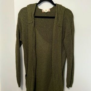 Long green cardigan